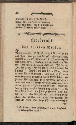 Vorbericht des dritten Dialog.