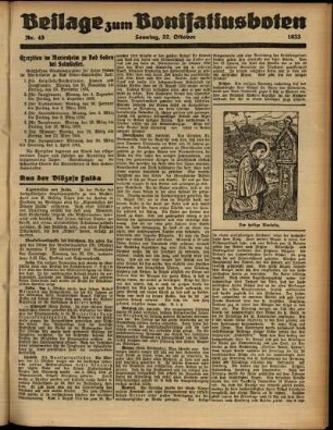 Zweite Ausgabe vom Sonntag, den 22. Oktober 1933.