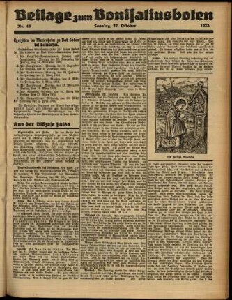 Zweite Ausgabe vom Sonntag, den 22. Oktober 1933.