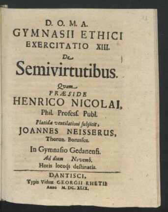 13: De Semivirtutibus