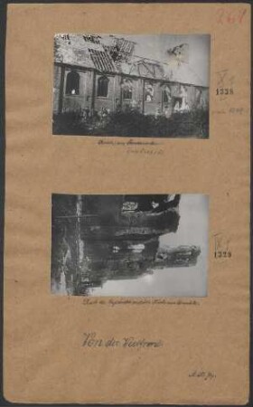 Durch die Engländer zerstörte Kirche von Zonnebeeke
