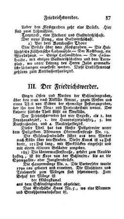 III. Der Friedrichswerder