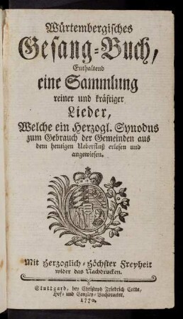 A1r-268, Wuertembergisches Gesang-Buch