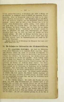 58. Die Ursachen der Reformation oder Kirchenverbesserung