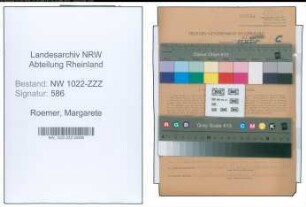 Entnazifizierung Margarete Roemer , geb. 11.03.1902 ()