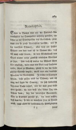 Reinlichkeit
