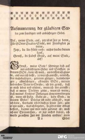 Aufmunterung der gläubigen Seelen [...].