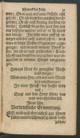 Neun Uhr. Verdrießliche Erinnerung.