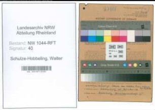 Entnazifizierung Walter Schulze-Hobbeling , geb. 13.02.1909 (Landwirt)