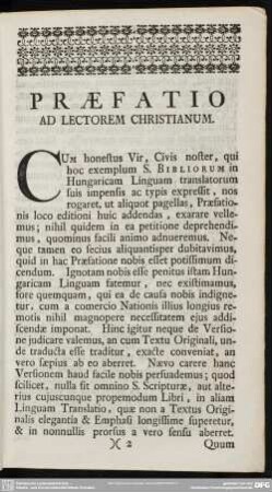 Praefatio Ad Lectorem Christianum