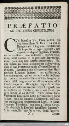 Praefatio Ad Lectorem Christianum