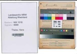 Entnazifizierung Hans Theiss , geb. 23.03.1921 (Kaufmaennischer Angestellter)
