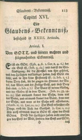 Ein Glaubens-Bekenntniß, bestehend in XXIII. Articuln