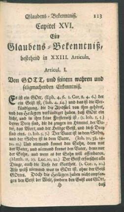 Ein Glaubens-Bekenntniß, bestehend in XXIII. Articuln