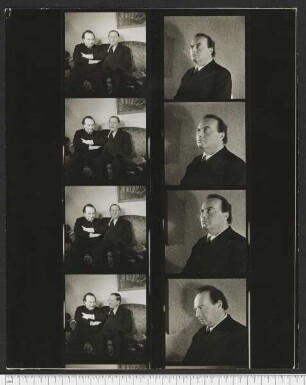 Kontaktabzüge von Porträtaufnahmen Franz Werfel