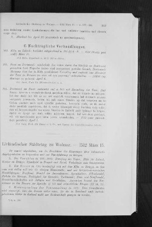 Livländischer Städtetag zu Wolmar. - 1512 März 15.
