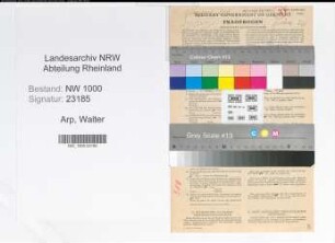 Entnazifizierung Walter Arp, geb. 06.07.1908 (Angestellter)