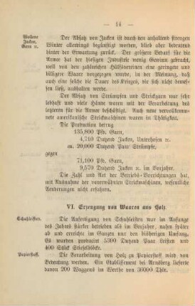 VI. Erzeugung von Waaren aus Holz.