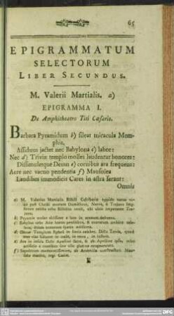 Epigrammatum Selectorum Liber Secundus