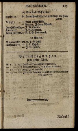 Berichtigungen zum ersten Theil