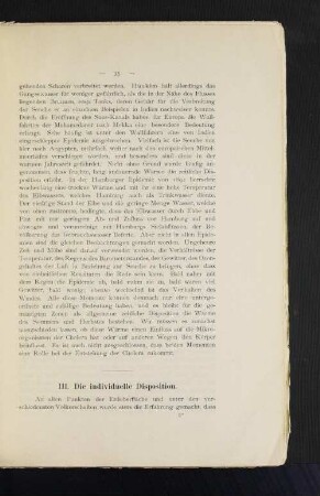 III. Die individuelle Disposition.