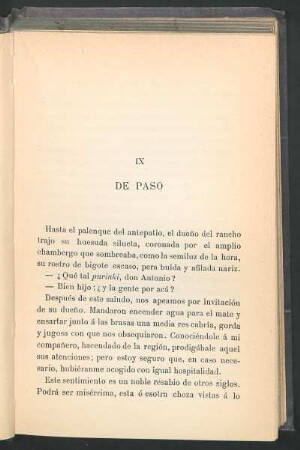 IX - De paso