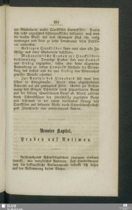 Neuntes Kapitel. Proben auf Antimon