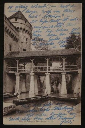 Ansichtskarte von Leopold von Andrian an Hofmannsthal mit Ansicht von Chateau de Chillon