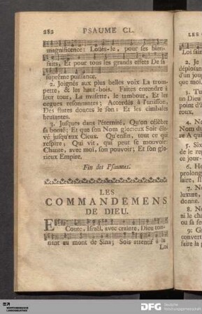 Les Commandemens de Dieu.