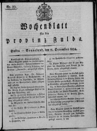 Nr. 50, Ausgabe vom 11. Dezember 1824
