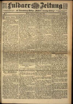 Erste Ausgabe vom Samstag, den 31. März 1900.