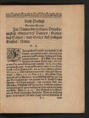 Leich-Predigt.