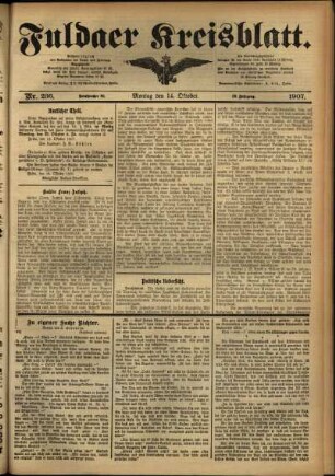 Ausgabe vom Montag, den 14. Oktober 1907.