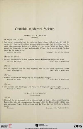 Gemälde moderner Meister (Nr. 1-194)