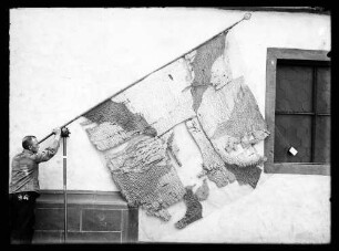 Zunftfahne der Wertheimer Metzger aus der Mitte des 18. Jahrhunderts