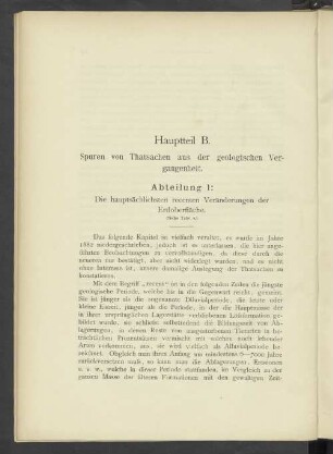 Hauptteil B. Spuren von Thatsachen aus der geologischen Vergangenheit