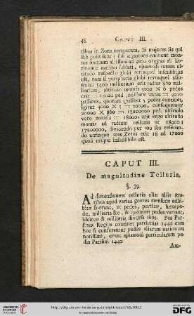 Caput III.: De magnitudine Telluris