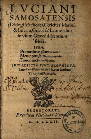 Dialogi selectiores Coelestes, Marini & Inferni : graece & latine editi: in usum graece discentium selecti