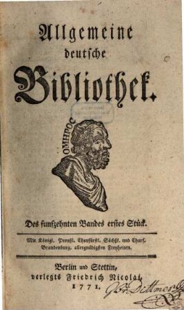 Allgemeine deutsche Bibliothek. 15. 1771