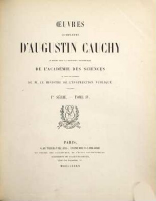 Oeuvres complètes d'Augustin Cauchy, 1,4