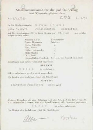 Hicke, Gustava