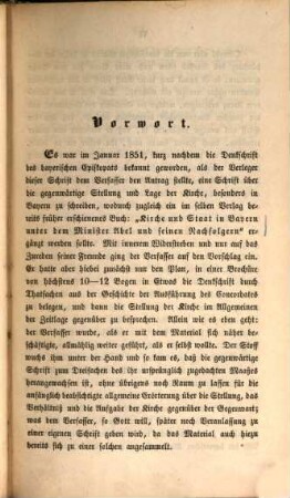 Das Recht der Kirche und die Staatsgewalt in Bayern seit dem Abschluß des Concordates : eine kirchlich politische Denkschrift