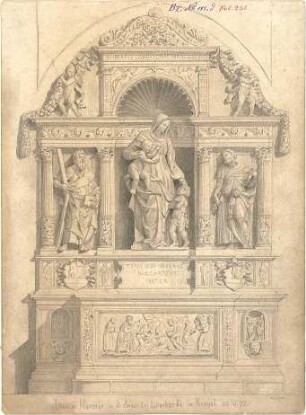 Walther, Conradin; Deutschland; Italien; Reisezeichnungen - S. Anna dei Lombardi in Neapel (Ansicht)