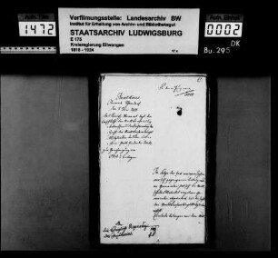 Bildung und Zusammensetzung der Amtsversammlung im Oberamtsbezirk Schorndorf