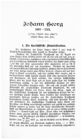 Johann Georg 1697-1712