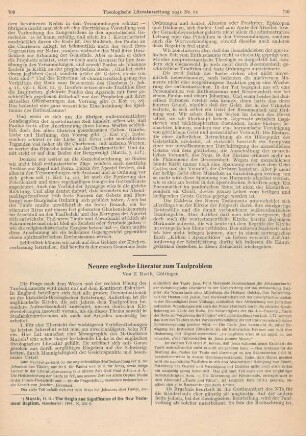 709-716 Neuere englische Literatur zum Taufproblem