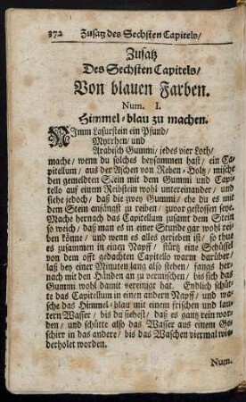 Zusatz Des Sechsten Capitels, Von blauen Farben.