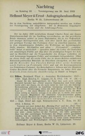 Nachtrag (Nr. 651-678)