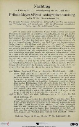 Nachtrag (Nr. 651-678)