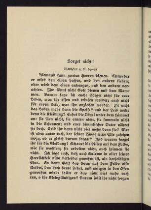 62-77, 9. Sorget nicht! Matth. 6, 24-34 - 10. Weine nicht! Luk. 7, 11-17